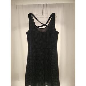 Women's Divided H&M Black Polka Dot Fit & Flare Mini Dress | Size M